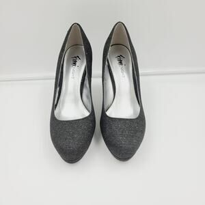 Fioni Night Stiletto High Heels Sparkle Platform Pumps Black, Size 8 PRE-OWNED